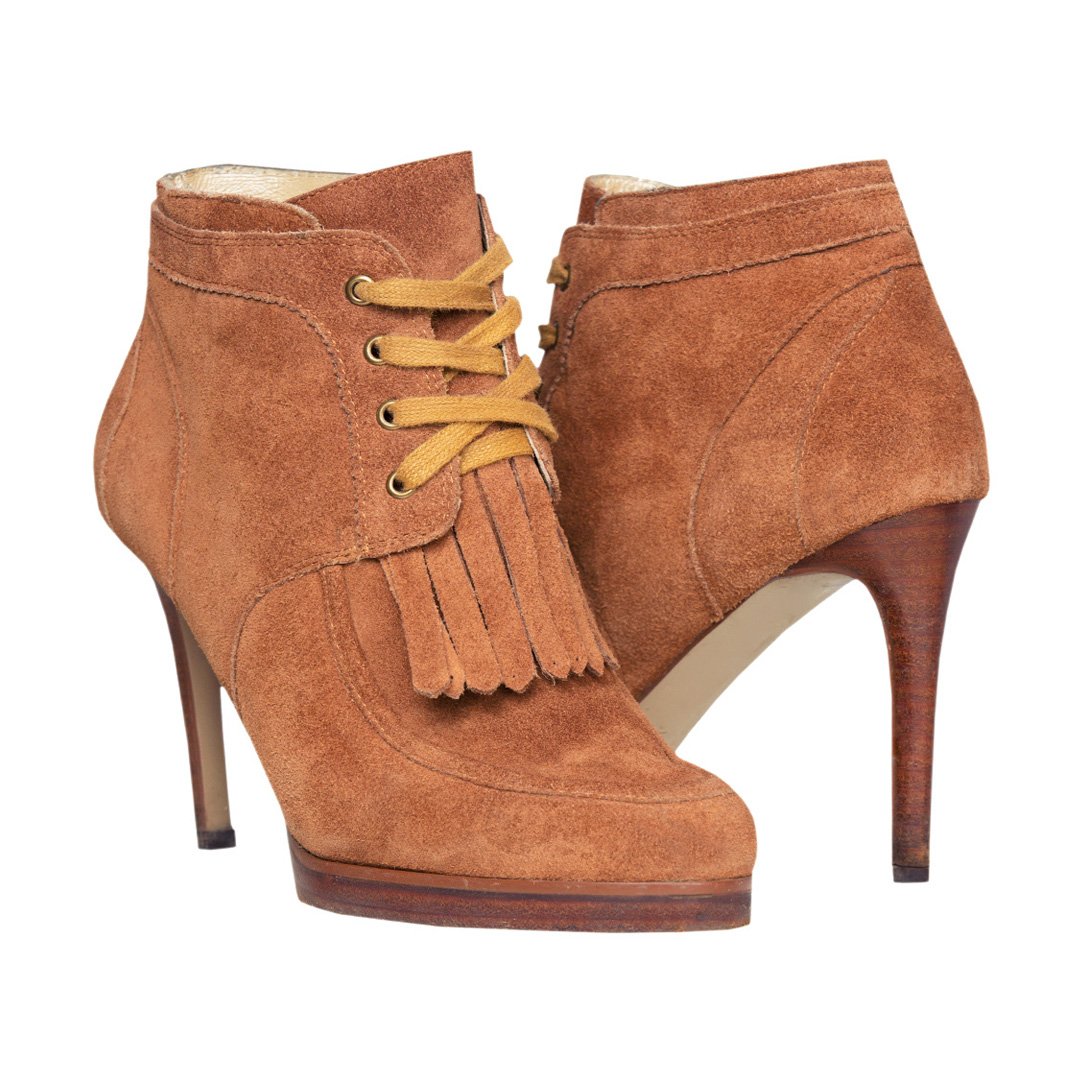 High heeled ankle boots